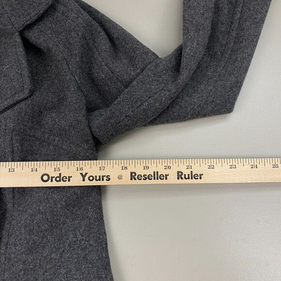 Banana Republic Wool Pea Coat Womens Small Gray Double Breasted Pockets Parka - Picture 10 of 14